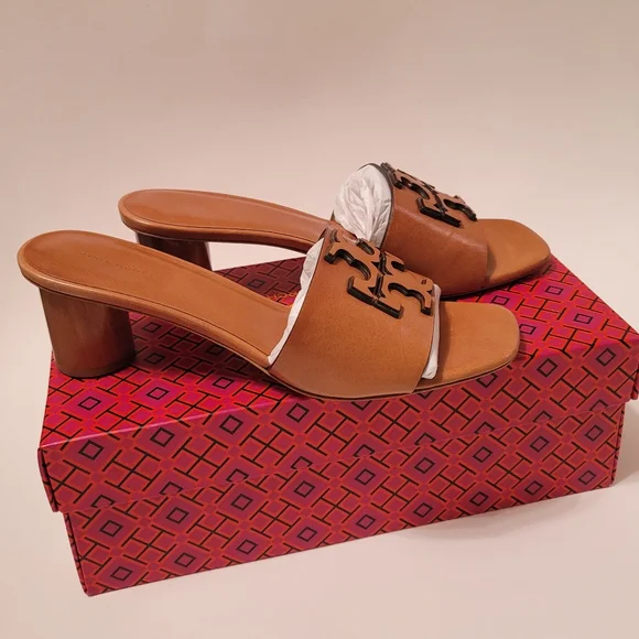 NWT Tory Burch Ines Mule Heeled Sandal 55 MM, Goat Leather, Size 9.5 - Picture 8 of 10